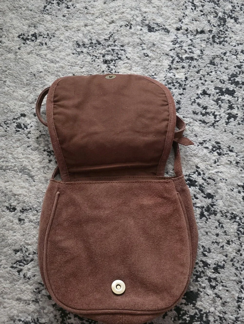 Genuine Suede Braided Flap Crossbody Bag Brown Western Rodeo Boho Minimalist